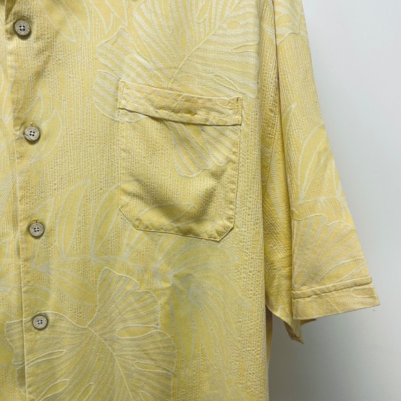 Jamaica Jaxx Men’s Shirt Hawaiian 100% Silk Short Sleeve Yellow Sz XL - Picture 3 of 9